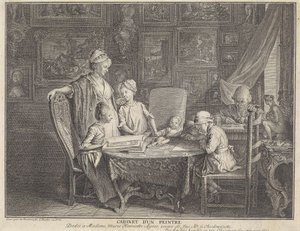 Atelier van een schilder door Daniel Nikolaus Chodowiecki